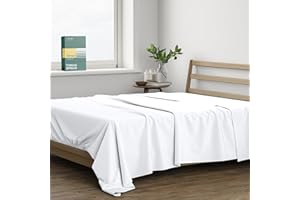 THREAD SPREAD 100% Organic Cotton Percale Flat Sheet Queen Size - 1 PC Flat Sheet, White - Crisp, Cool and Strong Bed Linen, Top Sheets for Hot Sleepers, Luxury Breathable GOTS Certified Sheets