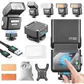 Godox IT32 TTL Mini Flash with X5O Trigger for Olympus Camera | 2-in-1 Magnetic Hot Shoe &amp; Flash Trigger Kit, 2.4G HSS GN18 Speedlight, Colorful Touch Screen, LED Modeling Lamp &amp; Diffuser