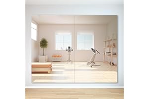Hasipu 2 Pack Frameless Mirrors for Wall 48 X 30 Inch, Large Wall Mounted Mirror, Home Gym Mirror Large, Workout Mirror, Yoga Gym Mirror, Dance Studio Mirrors for Exercise