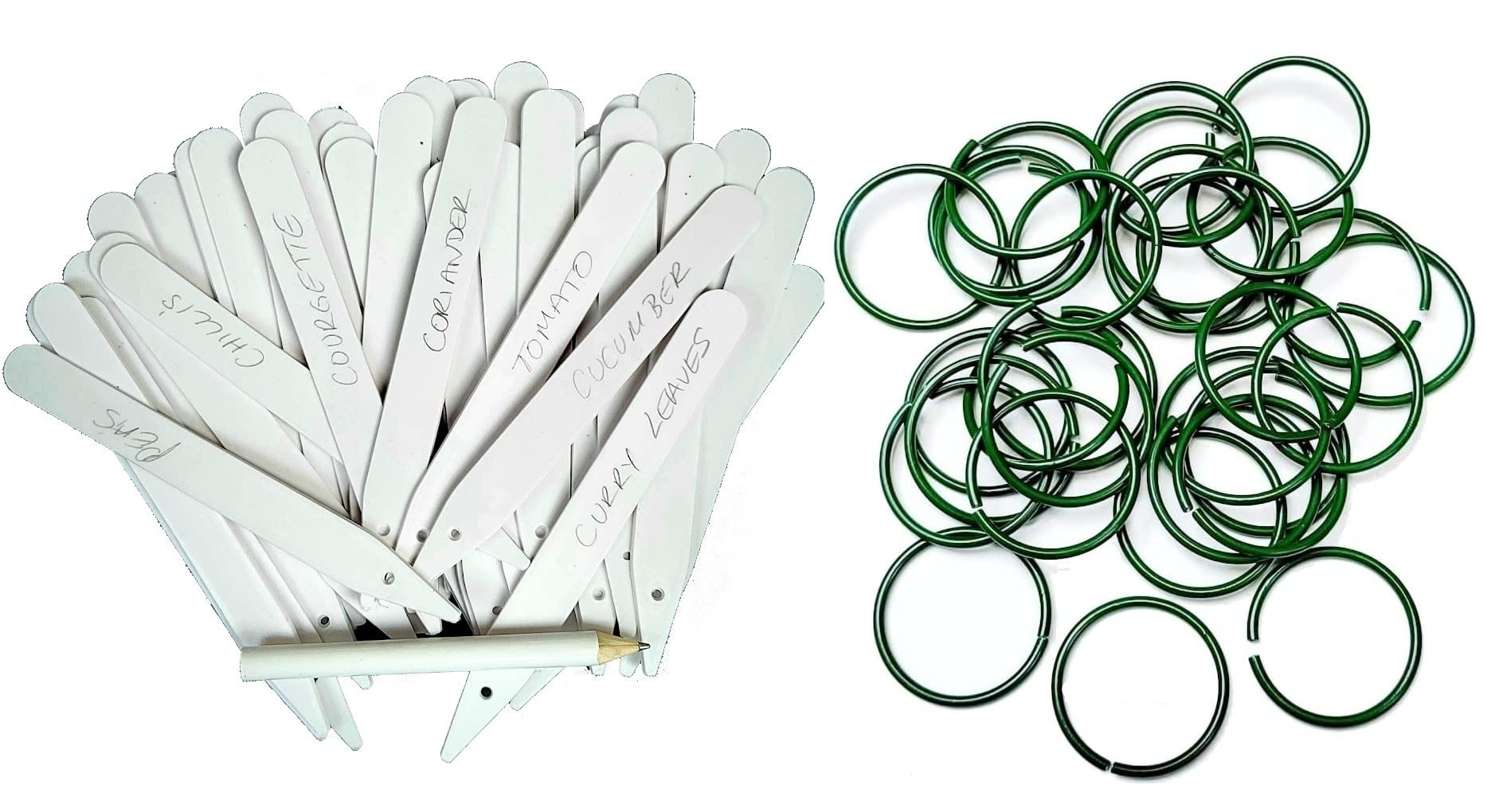 Plant Labels and Plant Rings - (50 Plant Labels and 100 Plant Rings)