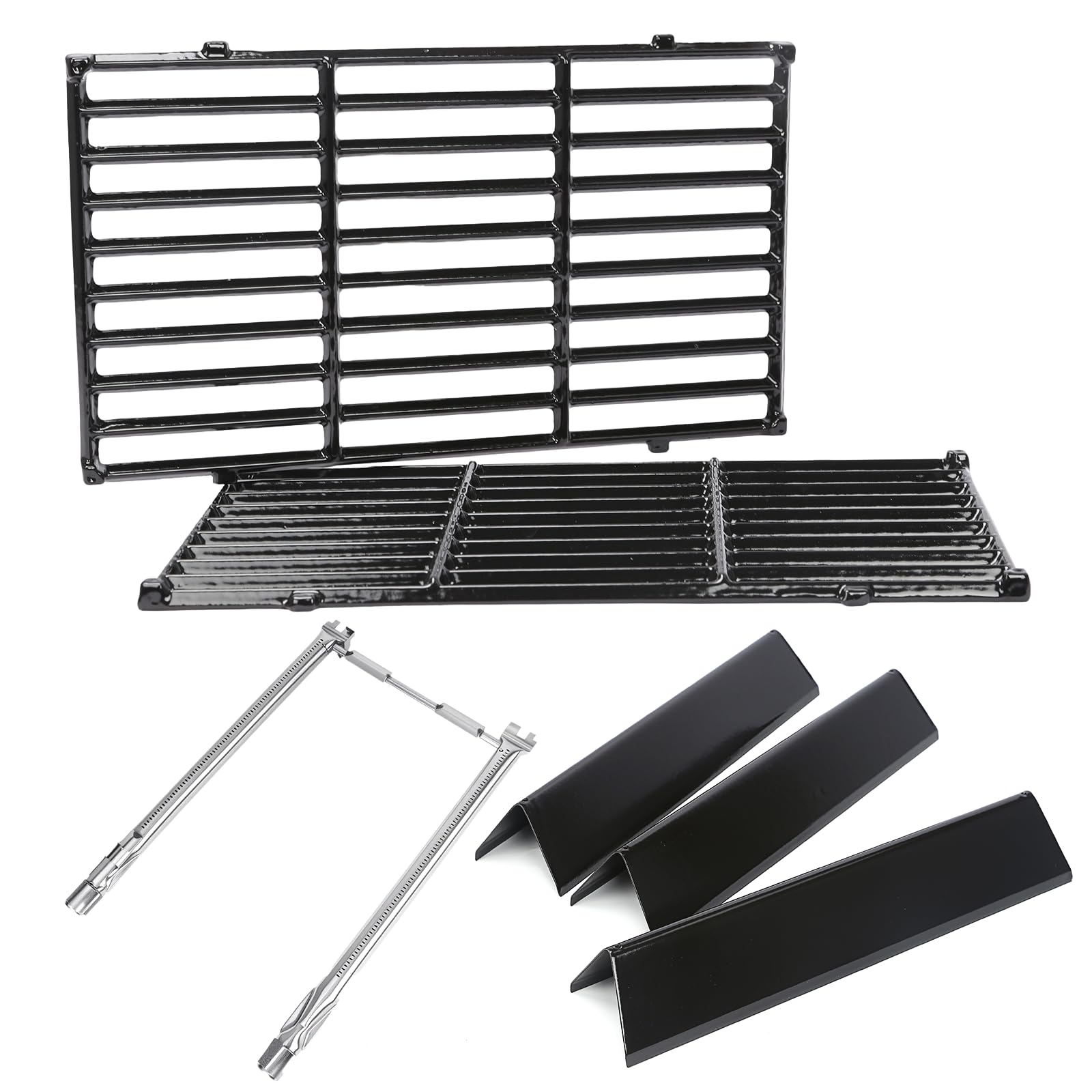 Grill Parts for Weber Spirit 200 & GS4 Spirit II 200 Series (Front Control) 17.5" Grill Grates, 15.3" Flavorizer Bars & 18" Burner, Fits Weber Spirit E/S-210 E/S-220, Replaces 7637 69785 7635 Image