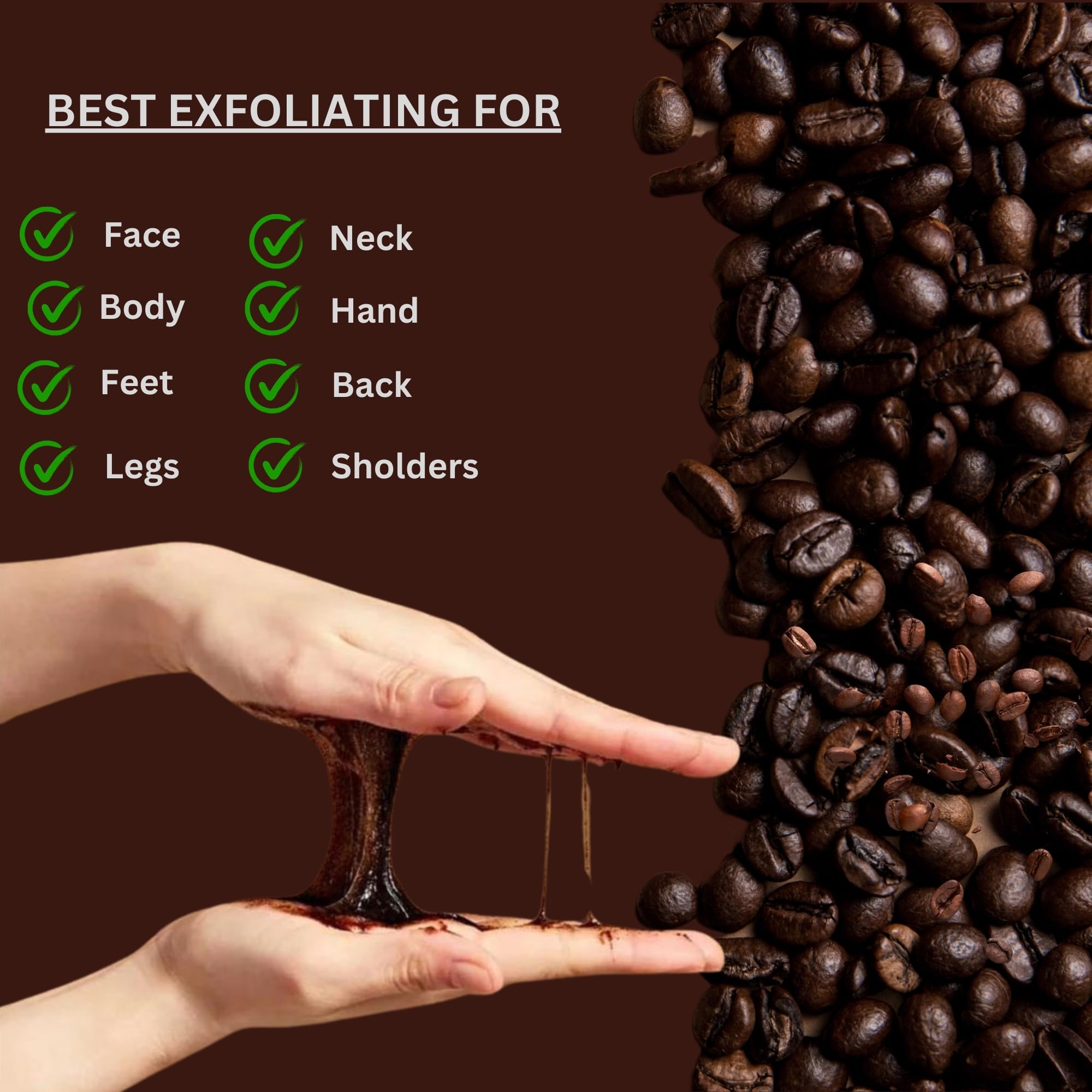 Coffee Scrub Body Exfoliator, 350g Anti Cellulite, Anti aging, Fights Stretch Marks, Wrinkles, Spider Vein Therapy for Men and Women, with Coffe-Seeds Sea Salt Coconut Oil (350g, Coffee Scrub)