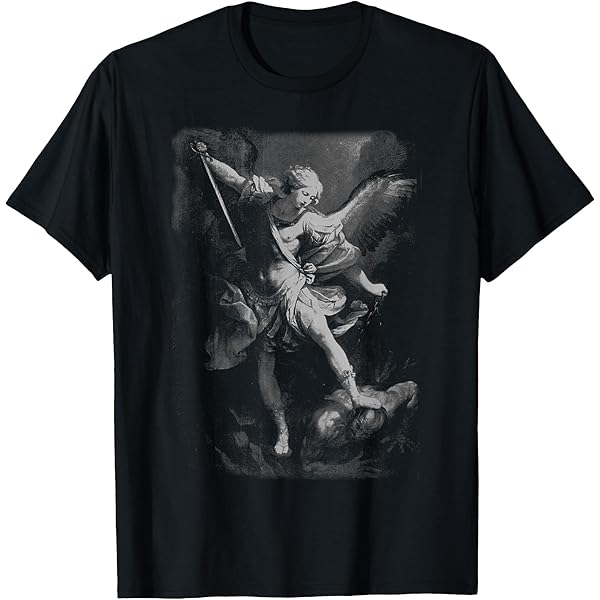 Amazon.com: Archangel Saint Michael Fighting the Dragon Catholic T