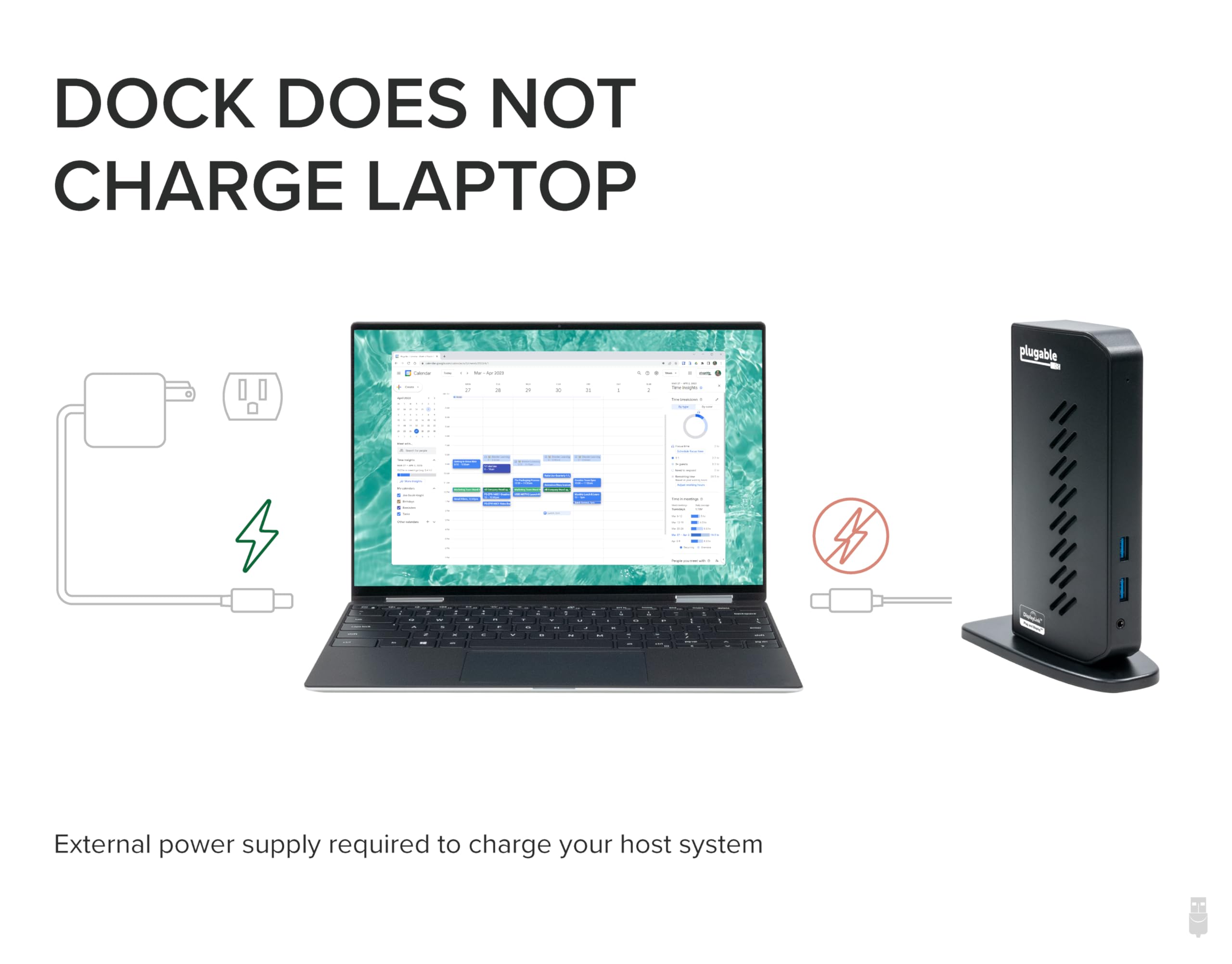 Plugable USB 3.0 and USB-C Universal Laptop Docking Station with 2 HDMI Ports for Windows, Mac (Driver Required), and ChromeOS. Gigabit Ethernet, Audio