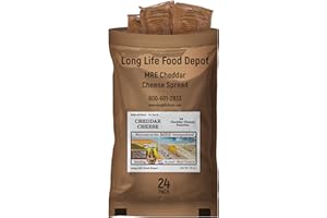 MRE Cheddar Cheese Spread (24-Pack) – Long Shelf Life – 2024+ Production Dates by Long Life Food Depot – Meals Ready to Eat