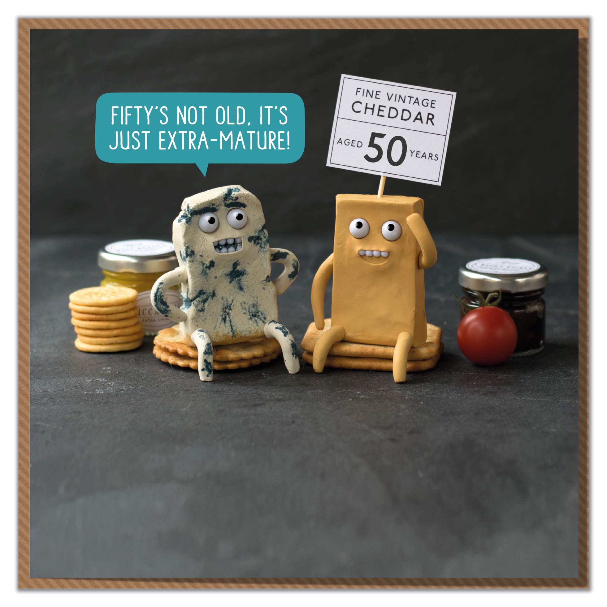 Fifty's Not Old, It's Just Extra-Mature! Funny Cheesy 50th Birthday Card