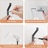 susswiff Wall Hooks for Hanging Coat 10KG Metal Screw in Black 10cm view 6