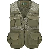 Ziker Men's Mesh Breathable Openwork Camouflage Journalist Photographer Fishing Vest Waistcoat Jacket Coat