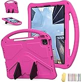 UUcovers for iPad Pro 12.9 inch Kids Case 6th/5th/4th/3rd Generation (2022/2021/2020/2018) with Kickstand/Pencil Holder/Handle Stand Lightweight Soft EVA Shockproof Heavy Duty Protective Cover, Rose