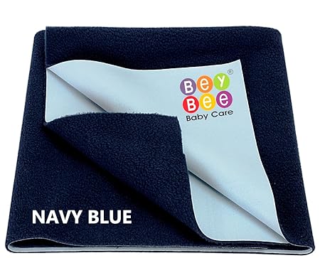 BeyBee Waterproof Baby Bed Protector Dry Sheet for New Born Babies (X-Large (200cm X 140cm), Dark Blue)