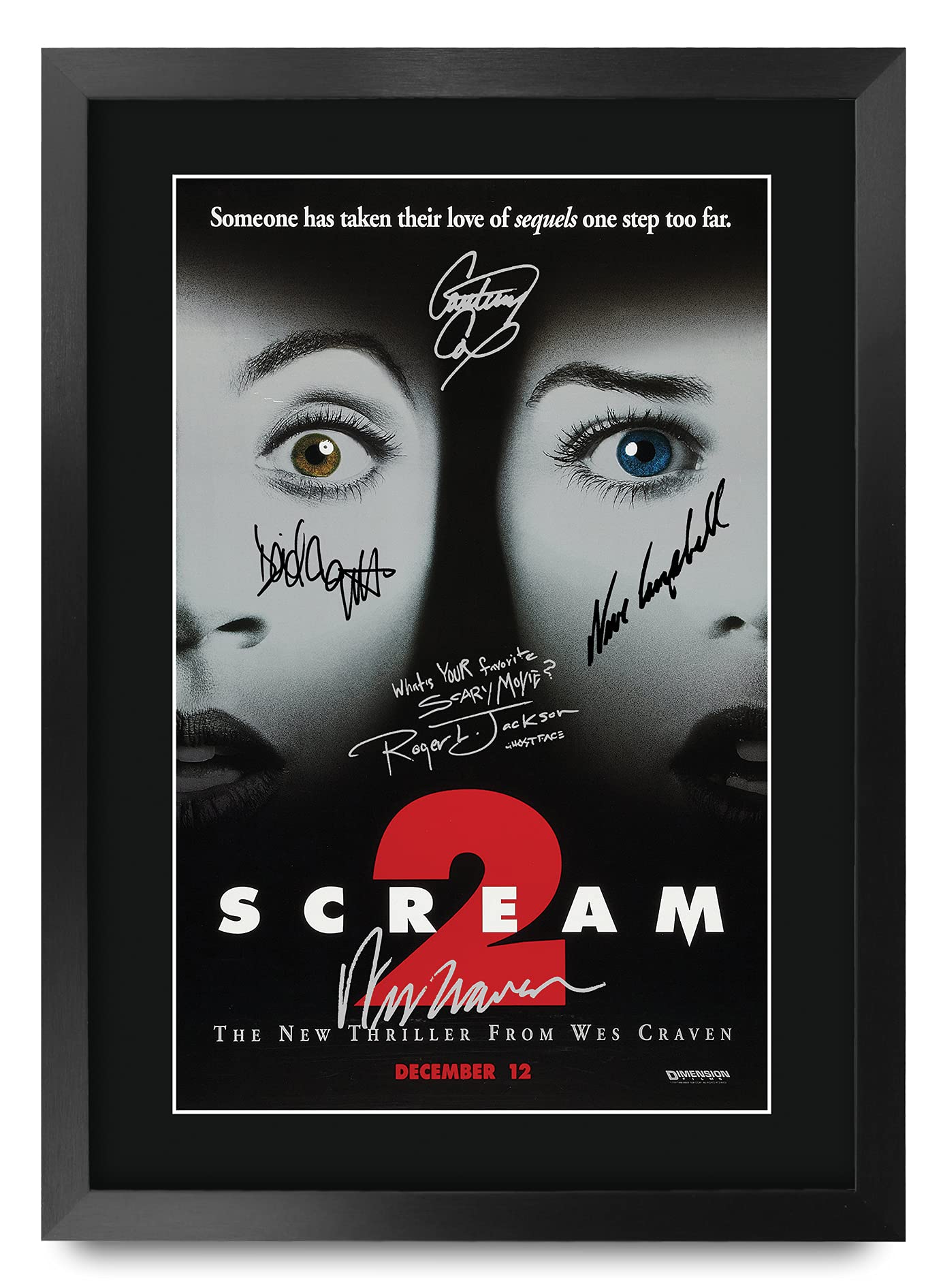 HWC Trading FR A3 Scream 2 Gifts Printed Poster Signed Autograph Picture for Movie Memorabilia Fans - A3 Framed
