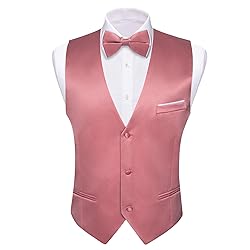 Barry.Wang Mens Rose Gold Formal Suit Vest V-neck