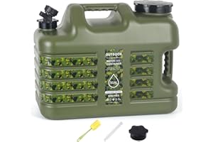 ASIEIT 3 Gallon/5 Gallon Water Jug with Spigot, Portable Water Tank BPA Free, Leak-Proof Water Containers for Camping Water Storage Containers for Emergency Outdoor Hiking Picnic, Green/Yellow/White