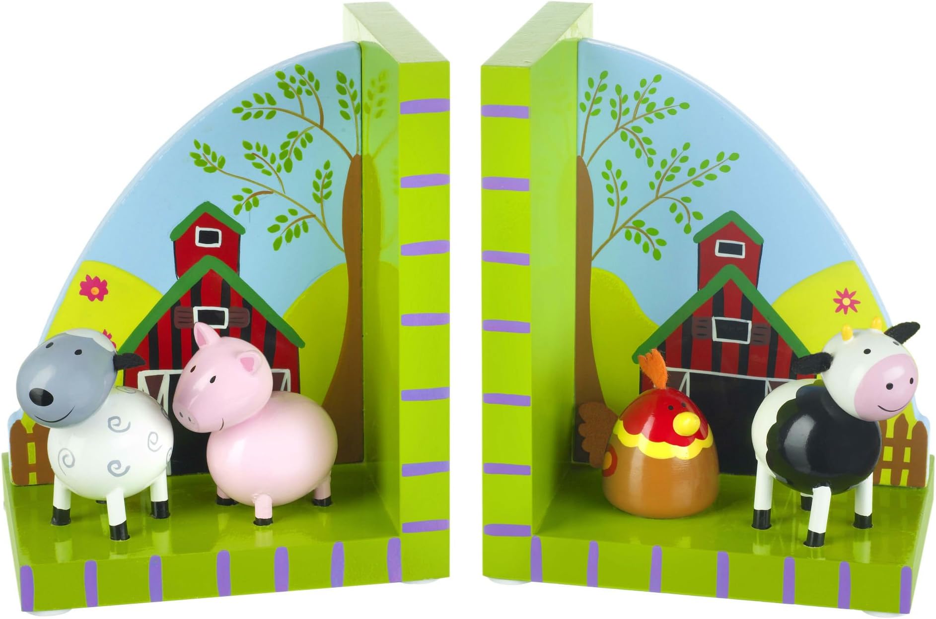 Orange Tree Toys - Farm Yard - Wooden Bookends