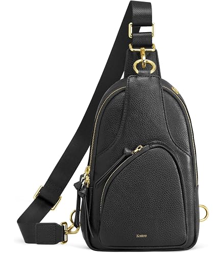 New! Kattee Women\'s Sling Bag Crossbody Backpack RFID Black 13x9x5 Amazon.com | Kattee Leather Crossbody Sling Bag for Women  main image 2