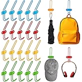 Yaocom 20 Pcs Wall Coat Hooks Colorful Wall Mounted Hanger Hooks Rack Hanging Backpack Holder for Jackets Clothes Towels Robes Umbrellas Hats Bedroom Bathroom