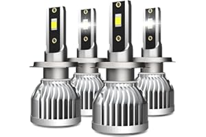 DMEPUGI Light Bulbs Fit For Jetta 2007-2019 LED Headlight Bulbs,H7 High Beam + H7 Low Beams,Super Bright 6000K White Light Bu