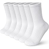 BOOPH Kids Boys Girls Athletic Crew Socks Performance Cushioned Thick Cotton Socks for 5-14 Years 6 Pairs