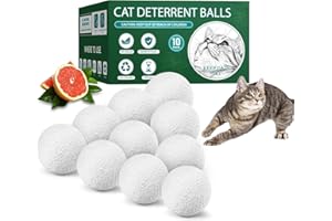 TELUNSU Cat Repellent Outdoor & Indoor, Cat Deterrent Outdoor Indoor, Natural Grapefruit Oil Keep Cats Out of Yard Permanently, Keep Cats Away from Garden, Furniture, and More, 10 PCS (Pack of 1)