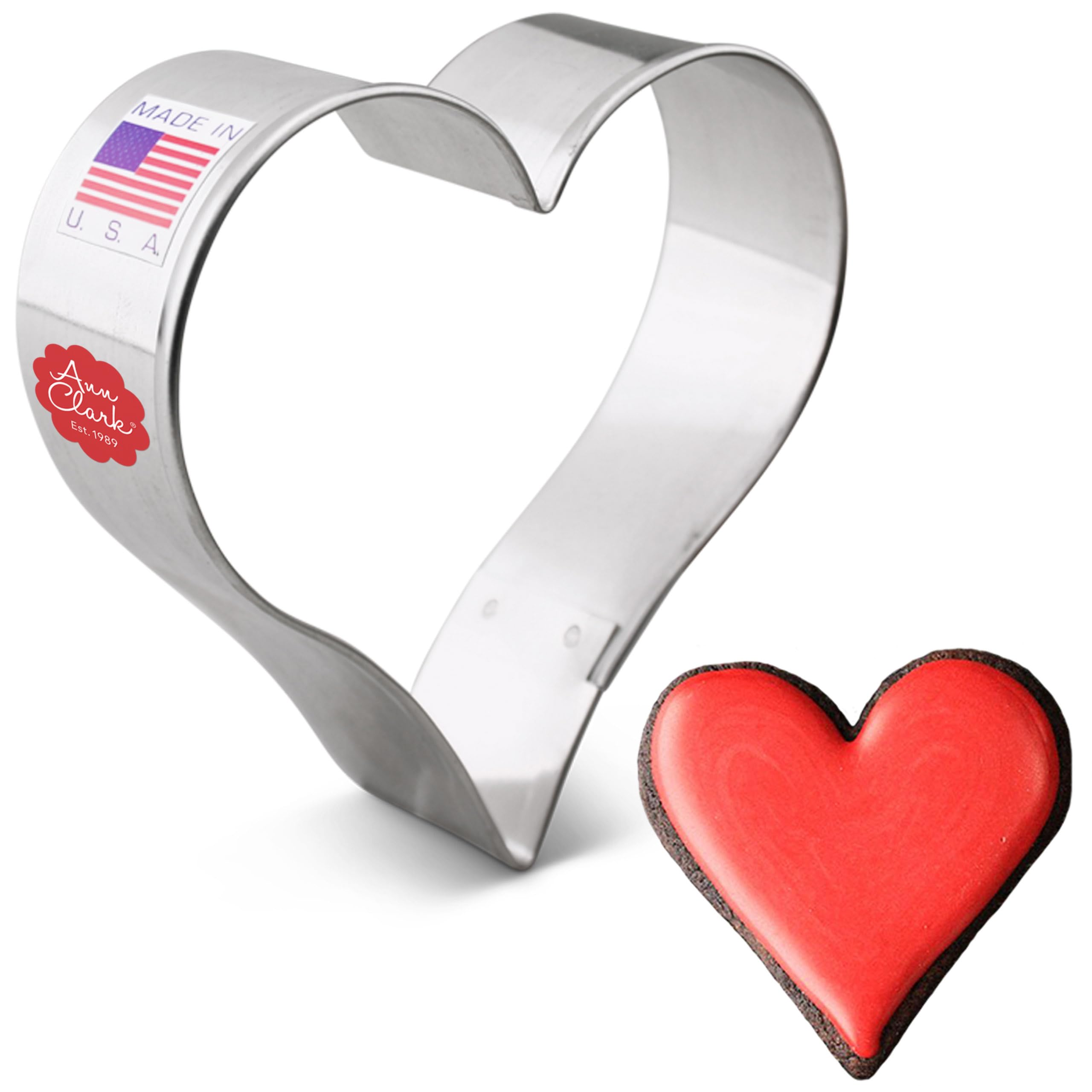 Valentine's Day Heart Cookie Cutter, 8.3 cm, Made in USA by Ann Clark