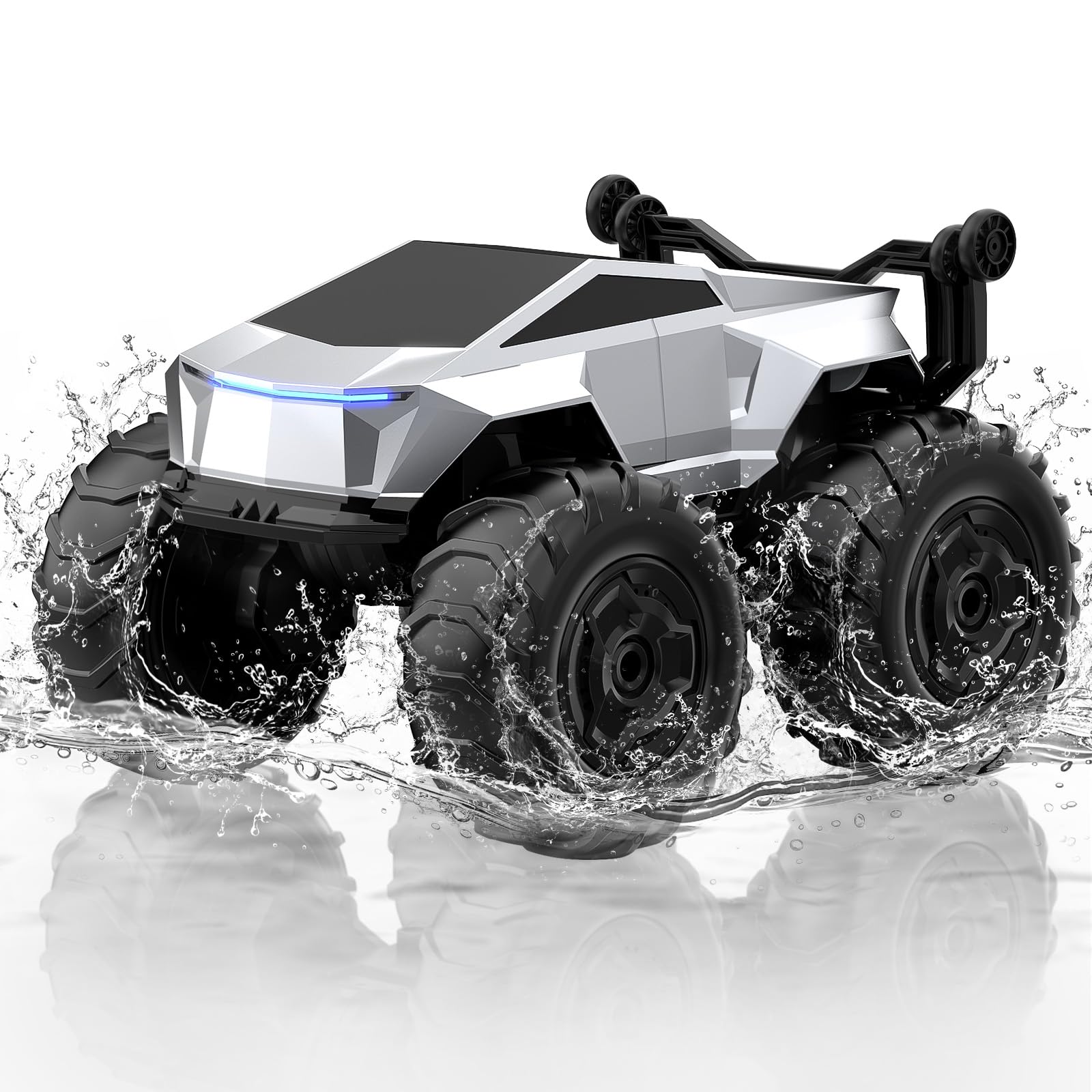 Photo 1 of Remote Control Car, 1:16 4WD Waterproof RC Monster Truck, 2.4GHz All Terrain Amphibious RC Stunt Cars, 360° Rotating Pick-up Truck Car Toys Gifts for Boys Age 6 7 8 9 10 11 12