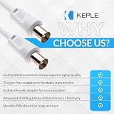 Keple TV Aerial Cable 1m Coaxial Extension Lead with Male Connector view 3