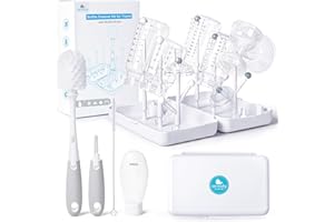 Termichy Travel Bottle Cleaning Kit: Portable Drying Rack & Brush Set for Working Moms - Compact Baby Essentials for Hotel & Camping