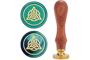 CRASPIRE Celtic Knot Wax Seal Stamp Celtic Knot Sealing Wax Stamps Heart 25mm Removable Brass Head Sealing Stamp with Wooden Handle for Wedding Invitations Envelope Christmas Thanksgiving Gift Wrap