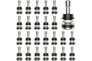DUEILGO 25PCS TR416 Metal Valve Stems, Outer Mount Valve Stem High Pressure Clamp-in Valves Fits 0.453" and 0.625" Rim Holes 1 1/2" Long