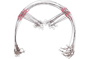 VATEICO Fishing Leader Saltwater Freshwater,Stainless Steel Fish Rig with Swivel Snap Beads Connector Lure Bait and Hooks Fish Trace Lure Steel Wire Fishing Tackle Kit