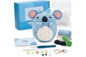 Coowayze Crochet Kit for Beginners, Amigurumi Crochet Animal Kit for Adults Kids, Beginner Crochet Starter Kit Learn to Crochet Kit with Easy Crochet Yarn, Step-by-Step Videos Tutorials