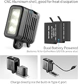 SOONSUN 450LM Rechargeable Waterproof Diving Light for GoPro DJI Osmo Action view 2
