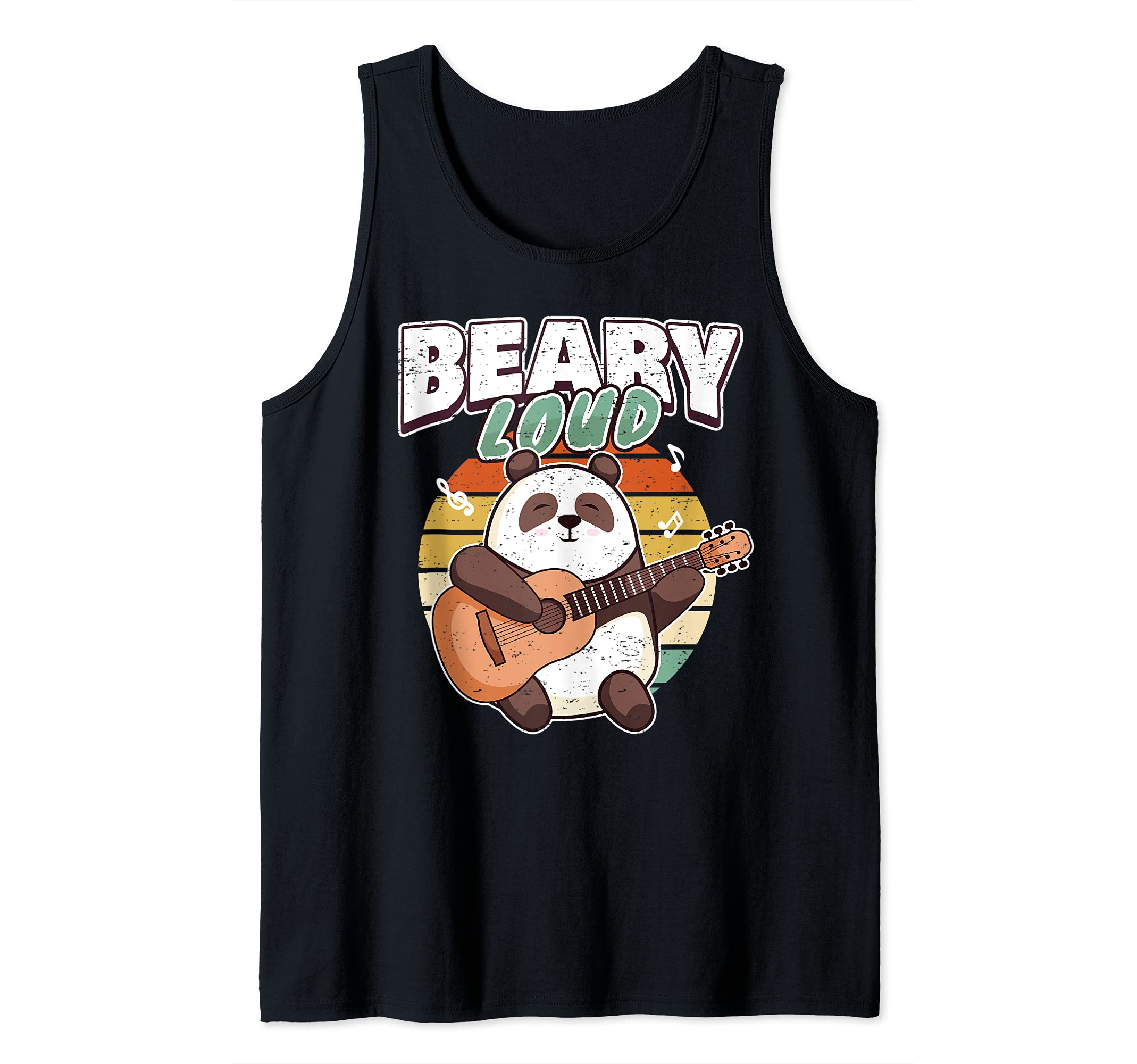 Panda Guitar Player Bear Guitarist Pun I Beary Loud Tank Top