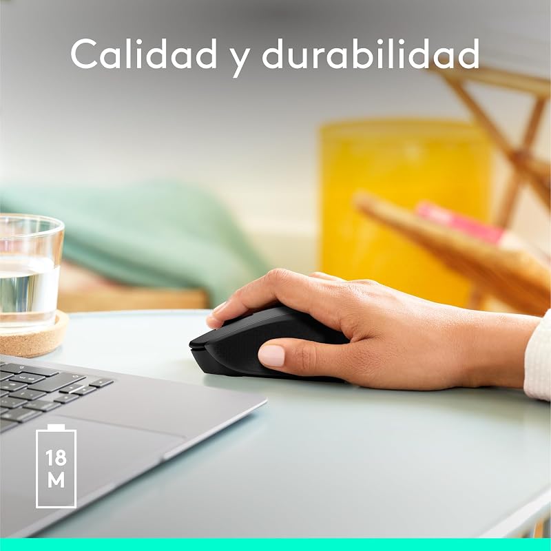 Logitech M280 Wireless Mouse, 2,4 GHz com Nano USB Receiver, Optical Tracking 1000 DPI, 3 botões, bateria de 18 meses, PC / Mac / Laptop - Preto