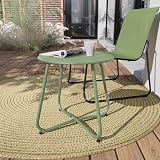 Grand patio Round Outdoor Side Table Sage Green Lightweight Garden End Table view 2