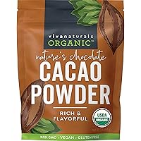 Organic Cacao Powder, 1lb - Unsweetened Cacao Powder With Rich Dark Chocolate Flavor, Perfect for Baking & Smoothies, Non-GMO
