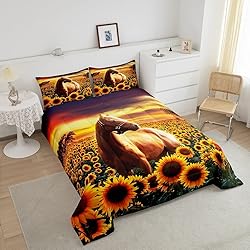 Erosebridal Brown Horse Comforter Set King Size for