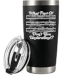 What Part of Don’t You Understand Music Teacher Gifts Funny Musicians Mug Pianist Choir Director Sheet Music Vacuum Insulated Tumbler Stainless Steel With Removable Lid ad Straw 20 oz Black