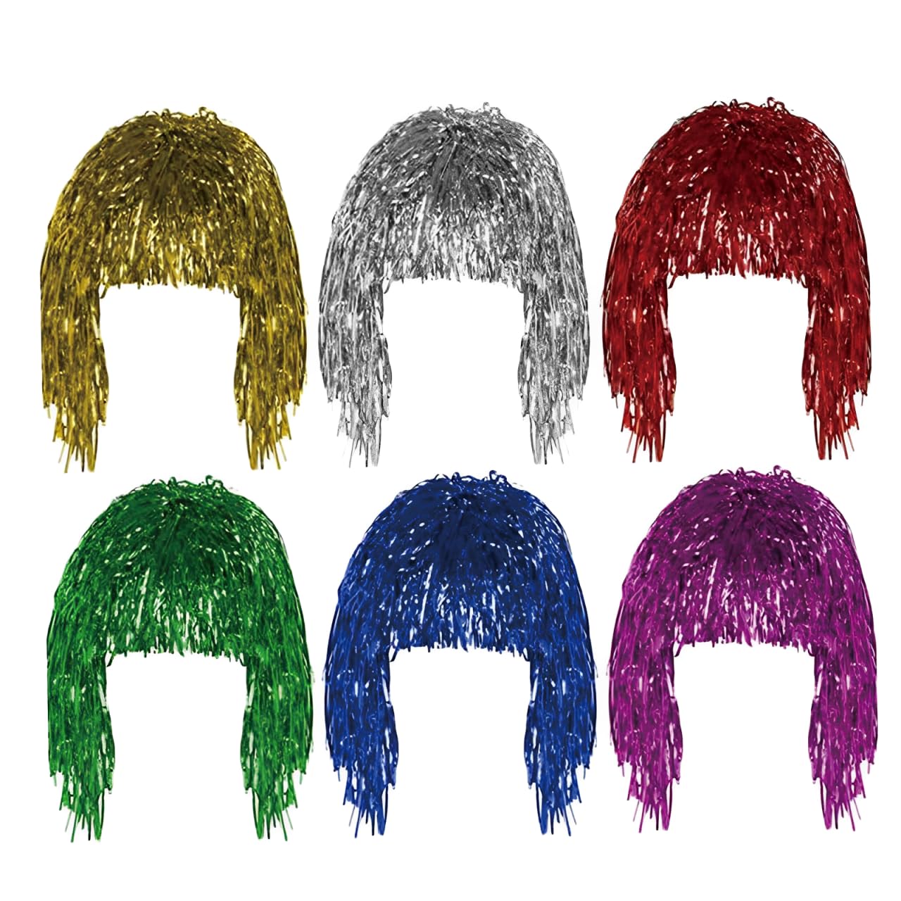 6PCS Hair tinsel, tinsel wig, party wigs, for Fancy Dress Shiny Party Costume Cosplay Photo Props,Adults Men Women Cosplay Headwear Masquerade Wigs Party Accessories