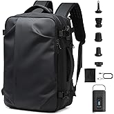 Cusangel vacuum compression backpack travel with Portable Electric Vac Pump,Vacpack,Pocket Air Pump, 45L Expandable 60L Airback (with Vacuum pump)