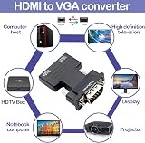 MEKEET HDMI to VGA Converter 1080P 60Hz with 3.5mm Audio Adapter Male to Female view 4