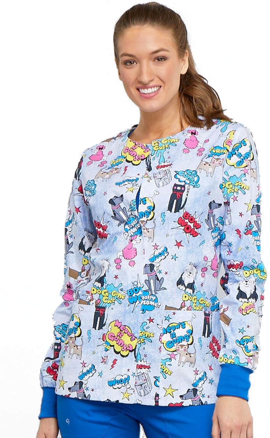 CHEROKEE Genuine Snap Front Warm-Up Scrub Jacket CK301: Clothing