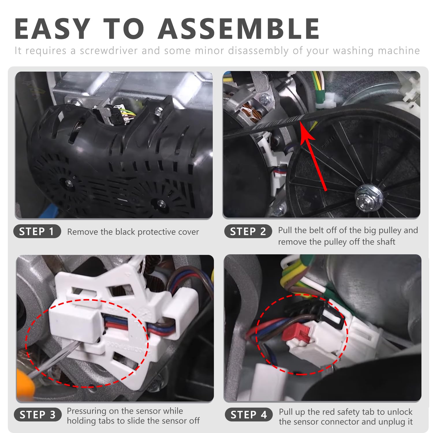 ZNTVW WH03X32158 Washer Speed Sensor Compatible with GE Washing Machine WH12X26330 Hotpoint Washer Parts Replaces WH12X25294 AP7020336 PS16619248 EAP16619248