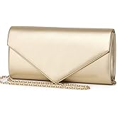 DETARA Women Evening Bag Vegan Leather Clutch Purse Shoulder Crossbody Envelope Bag for Party Wedding Prom Bridal