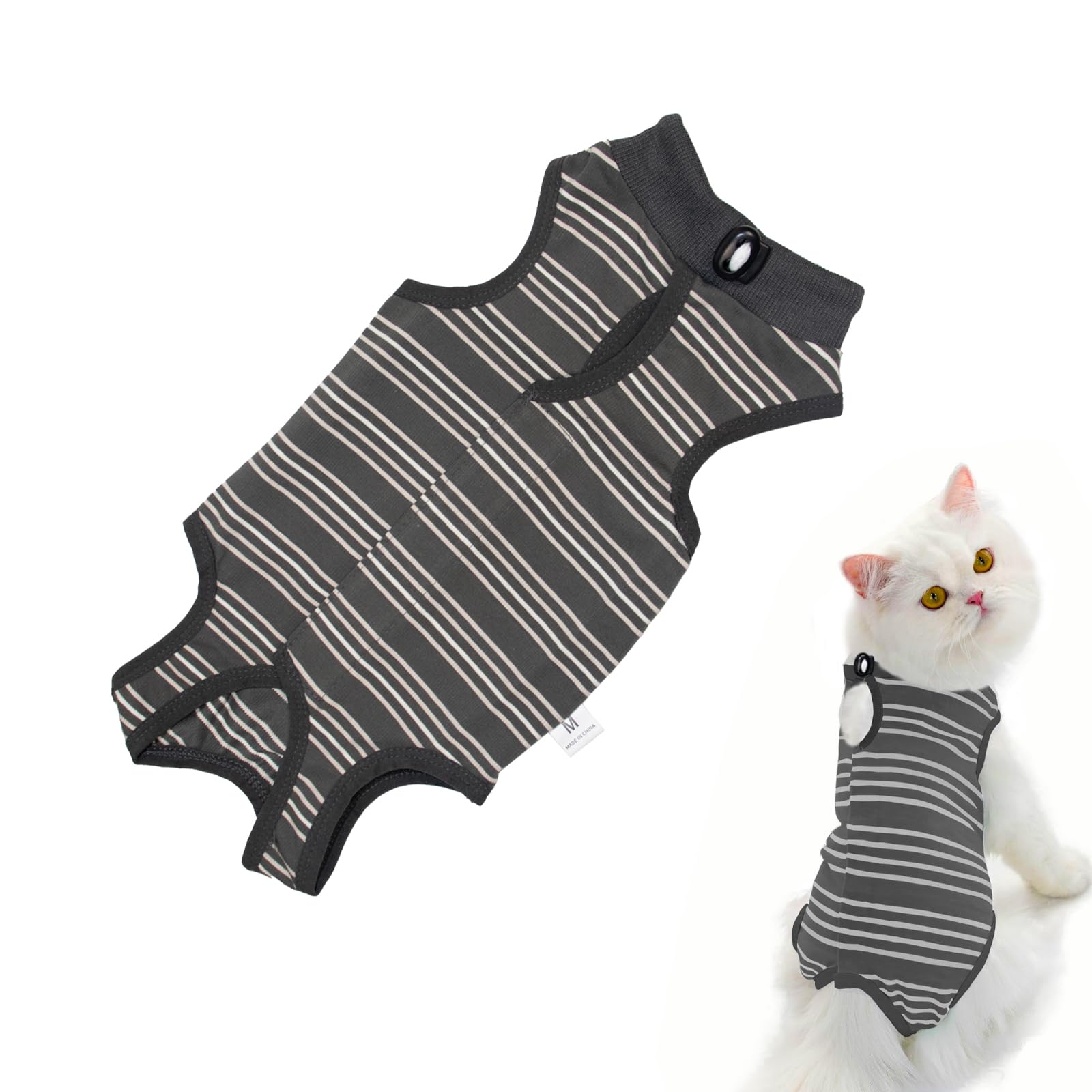 Cat Professional Recovery Suit，Body Suits for Abdominal Wounds or Skin Diseases，E-Collar Alternative for Cats, Onesie Cat Clothes After Surgery Collar & Cone Alternative — image 1