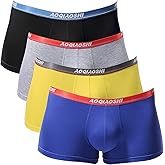 HOOFESAN Men's Underwear Boxer Briefs Pack Soft Breathable Low Rise Trunks Underwear Boxer Briefs for Men Multipack