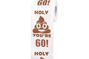 60th Birthday Gifts for Men Women, Funny Poop Emoji Birthday Toilet Paper Roll, 60th Birthday Decorations, Gag Gifts for Him 