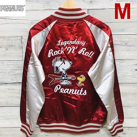 Amazon Co Jp メンズ スヌーピー スカジャン Rock N Roll ワイン M ブルゾン Ma 1 レディース 刺繍 ホビー
