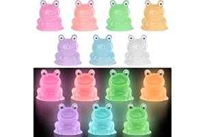 Tindobewan 50 PCS Tiny Frog Glow in The Dark Mini Resin Frogs Miniature Plastic Frog Figures for Craft, Garden Decor, Home Decorations(Luminous Tiny Frog 7 Colors S1)