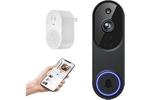 1080p Wireless Doorbell Camera with Indoor Receiver, AI Human Detection, 2-Way Audio, Night Vision, Cloud Storage (Sold Separ